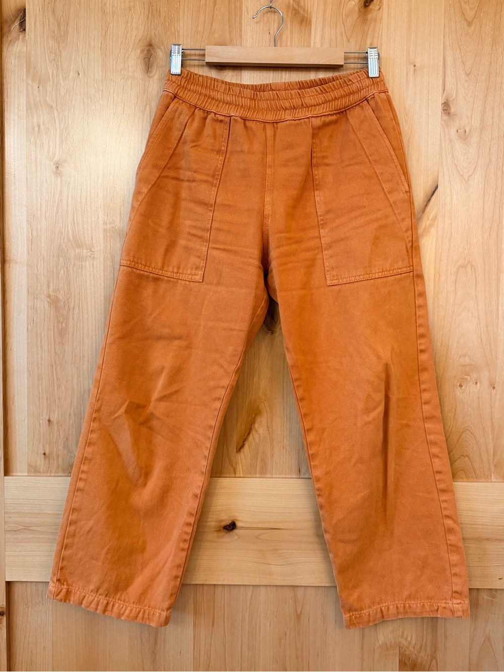 Jungmaven Ocean Pant Medium Rust Orange Hemp Cotton High Waist Cropped USA Made
